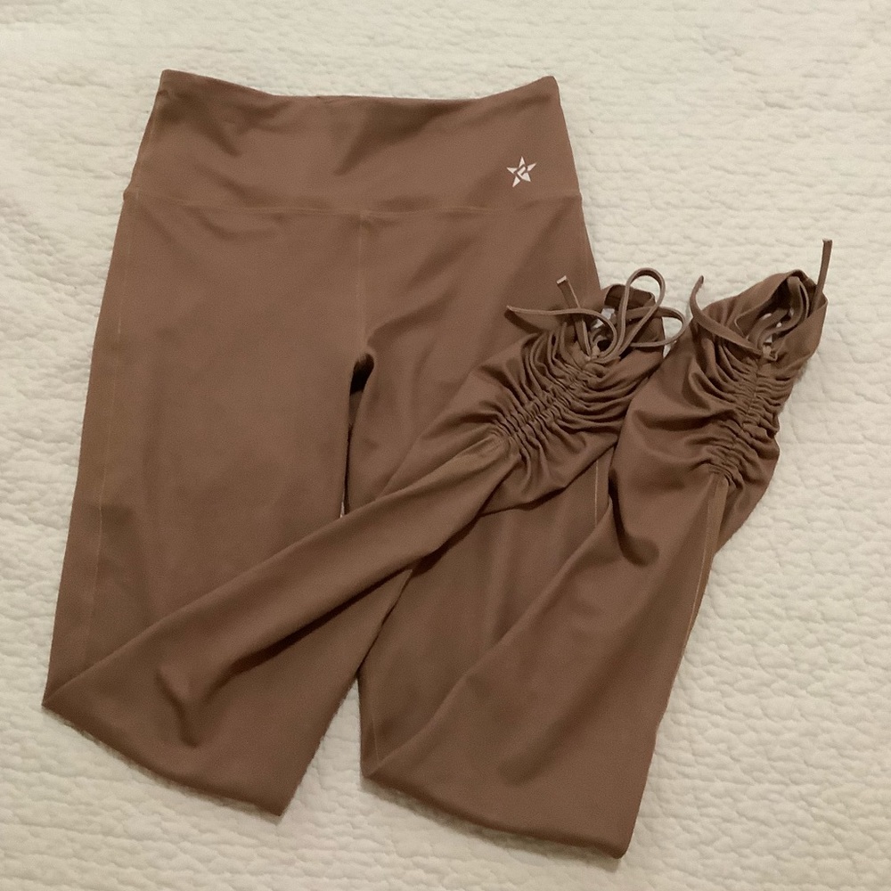 Rebel athletics brown cinch leggings Woman s